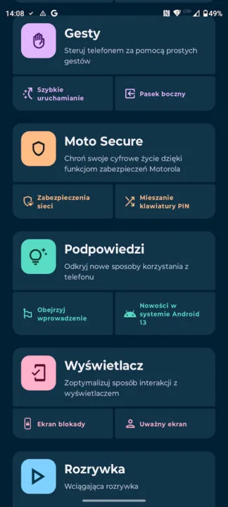 Edge 40 Neo - aplikacja Moto