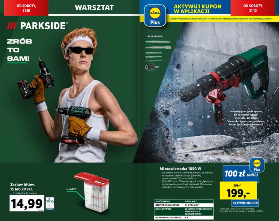 Gazetka Lidla: młotowiertarka 1050 W