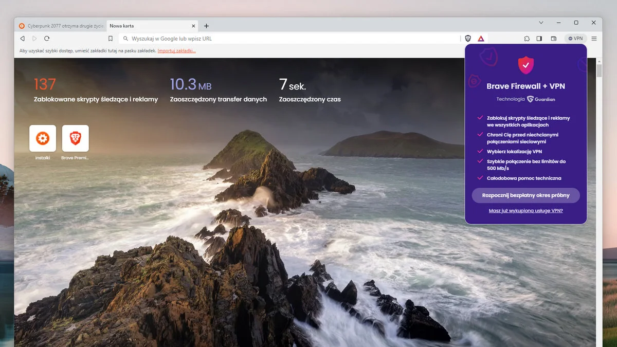Przeglądarka Brave po cichu instalowała usługę VPN, bez zgody użytkowników