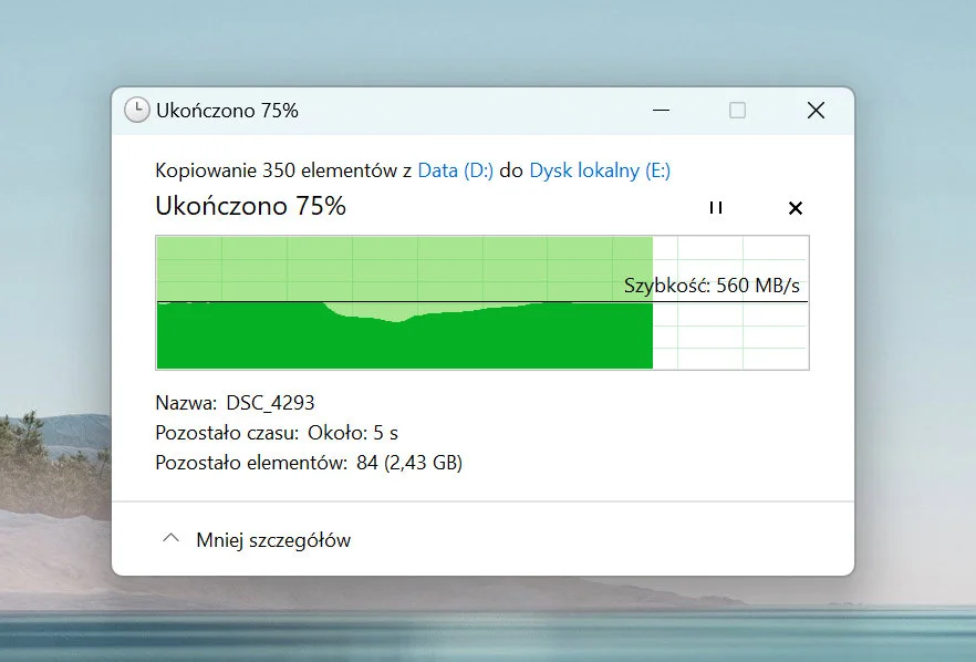 Kopiowanie danych na dysk zamontowany w LINQ 9in1 Pro Studio