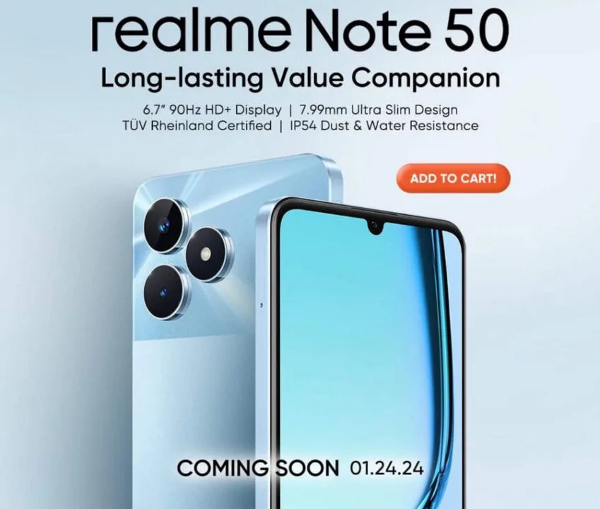 Realme Note 50 - zapowiedź