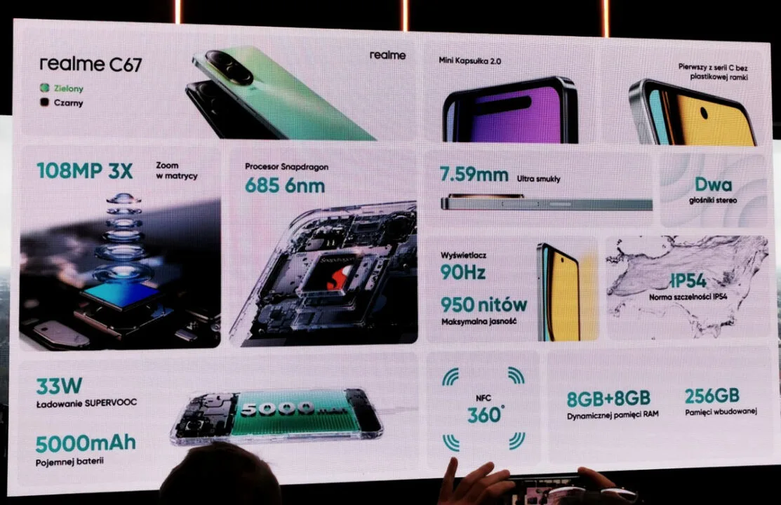 Podsumowanie specyfikacji realme C67 / foto. instalki.pl