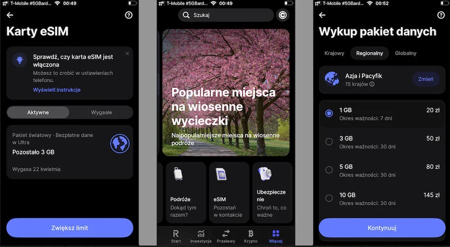 Karty eSIM w Revolut