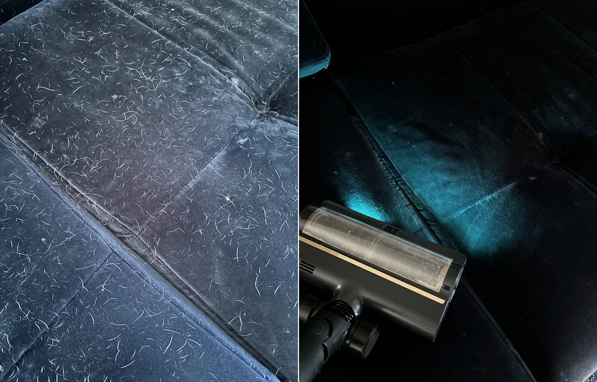 Odkurzanie sierści z kanapy / tryb auto