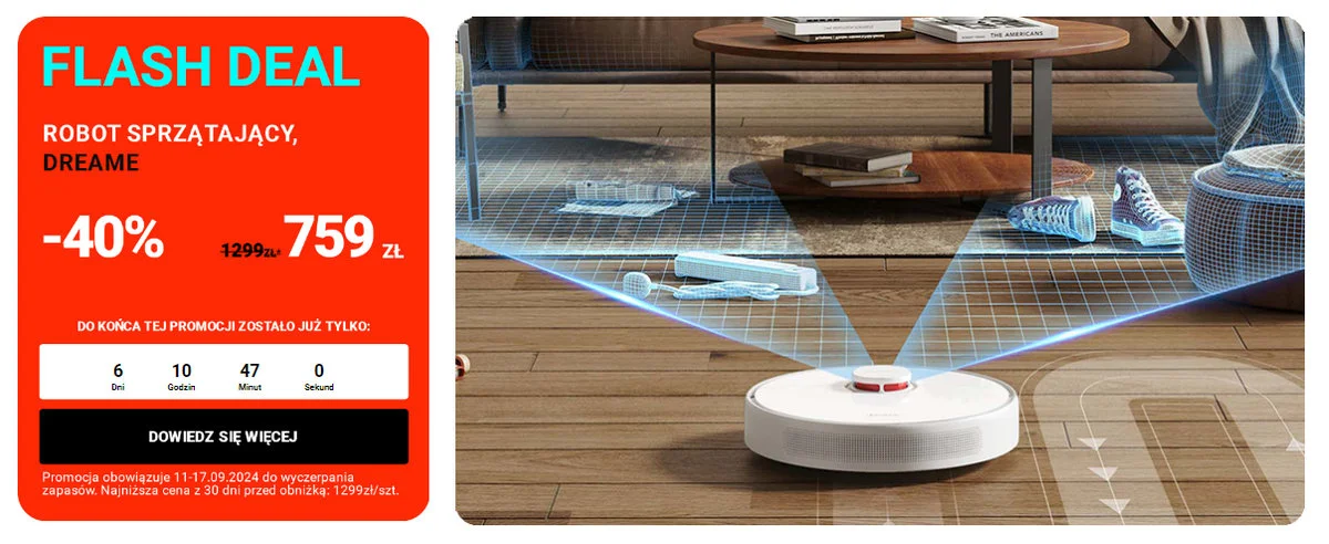 Robot sprzątający Dreame - promocja w Biedronce