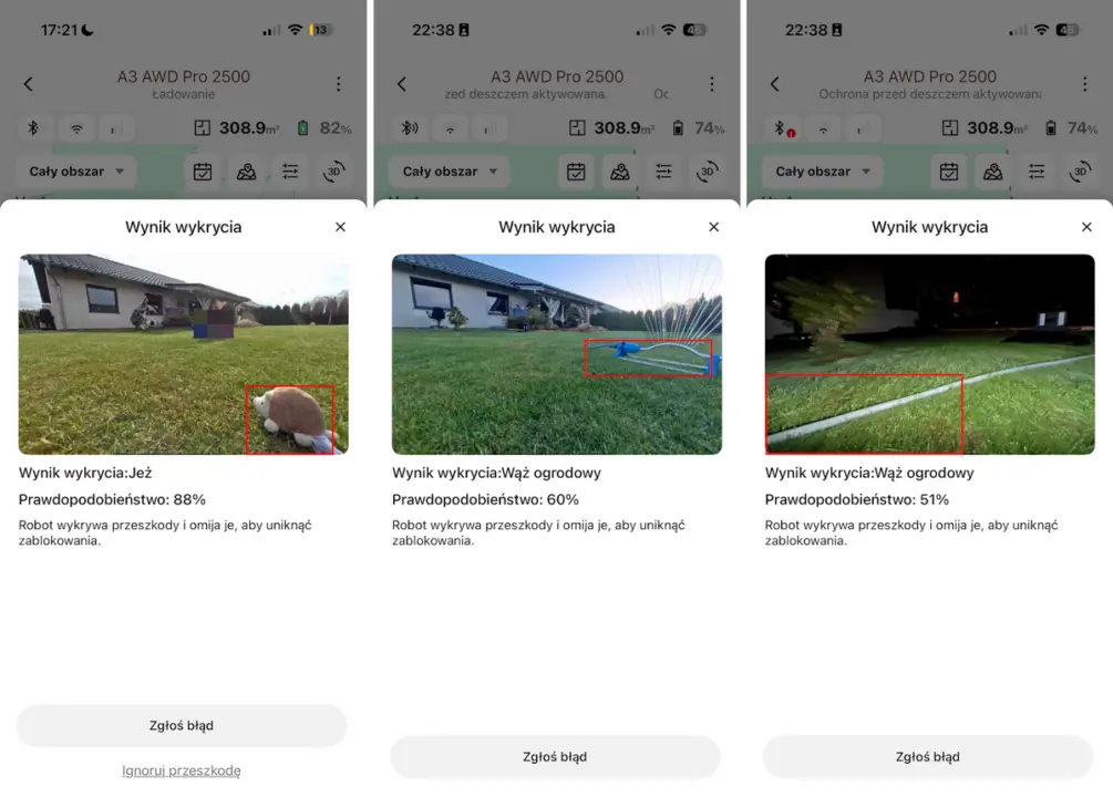 W aplikacji możemy obejrzeć zdjęcia zarejestrowanych przeszkód