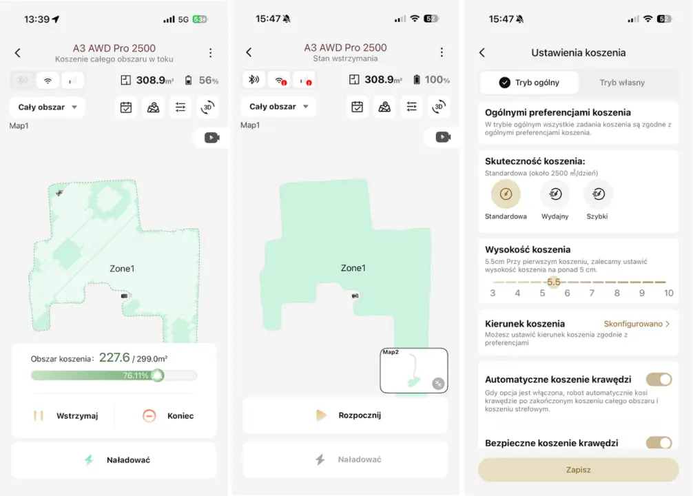 Aplikacja Dreamehome i ustawienia robota koszącego