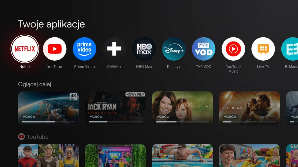 Aplikacje na Google TV