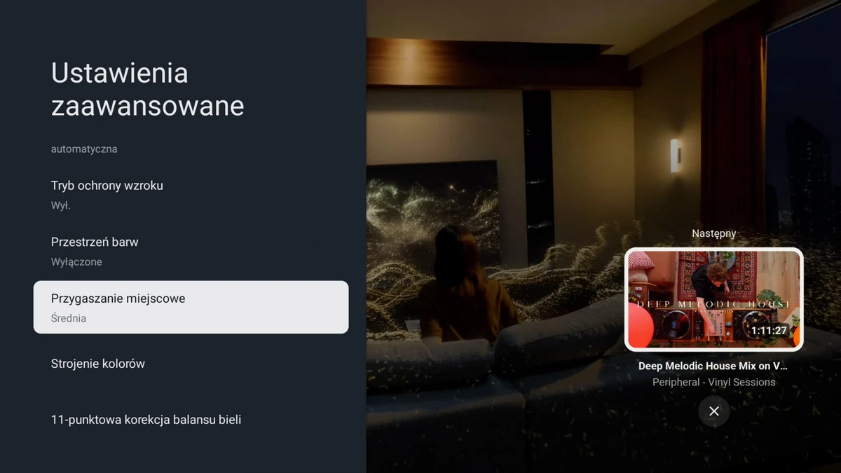 Zaawansowane ustawienia obrazu w Dreame 65S100 Mini LED 4K TV