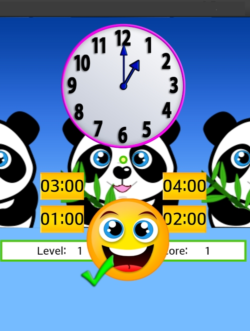 Clock game for kids