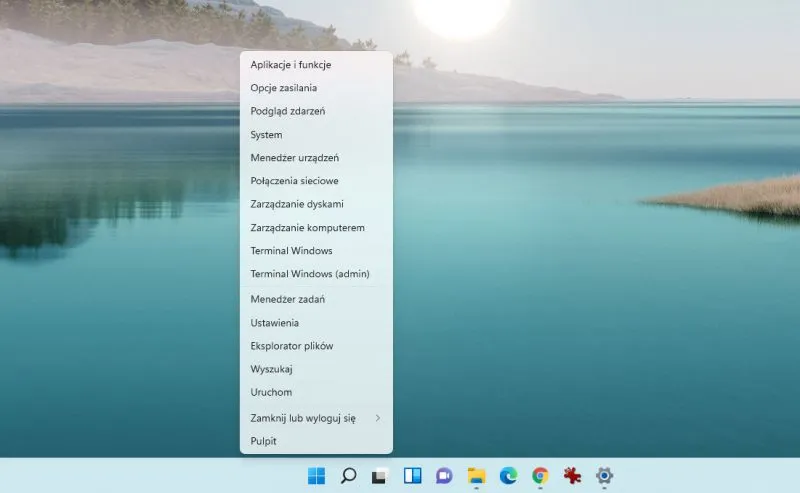 Windows 11 sekretne menu start