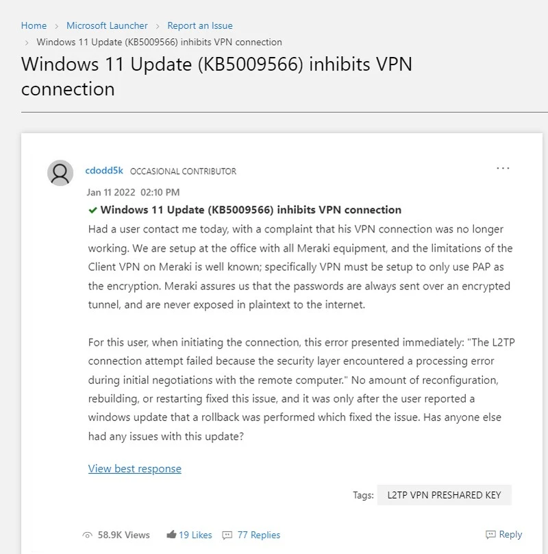 windows vpn problem