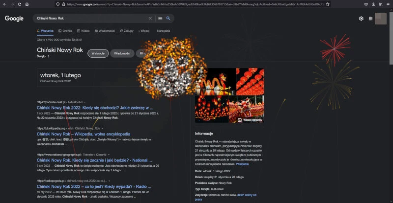 Sprawdź ciekawy smaczek w wyszukiwarce Google z okazji Chińskiego Nowego Roku
