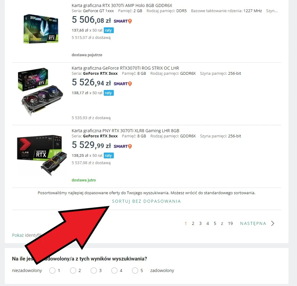 allegro sortuj bez dopasowania