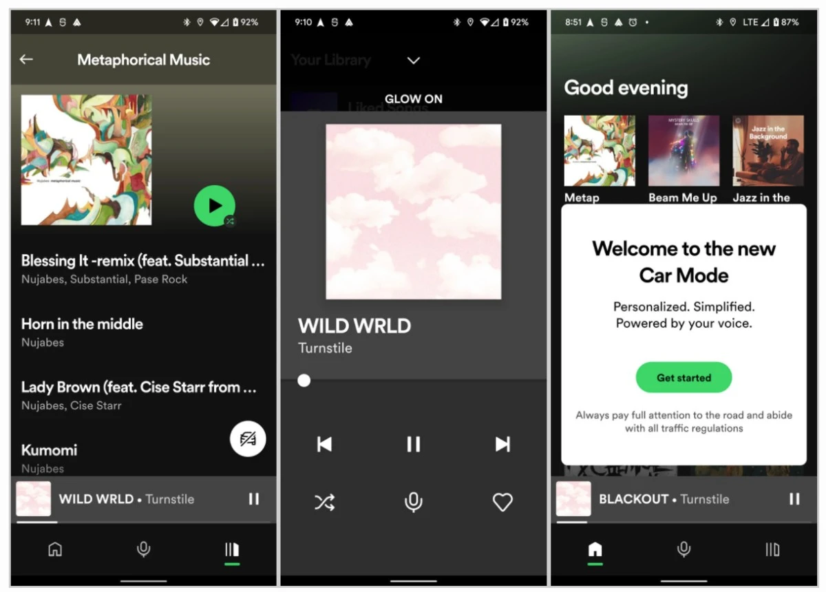 tryb samochodowy spotify 2022