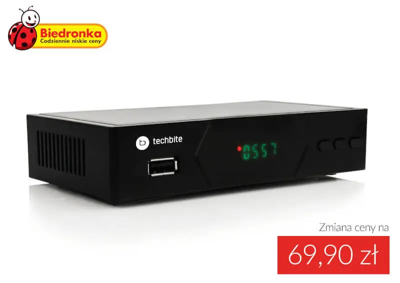 AKTUALIZACJA Nie strać telewizji naziemnej. Jeszcze niższa cena na dekoder DVB-T2 techbite w Biedronce