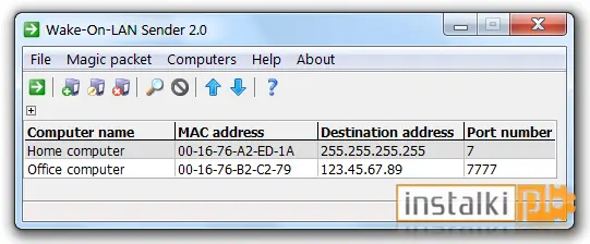 Okladka Wake-On-LAN Sender