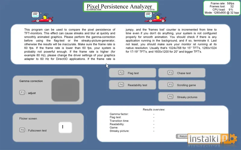Pixel Persistence Analyzer