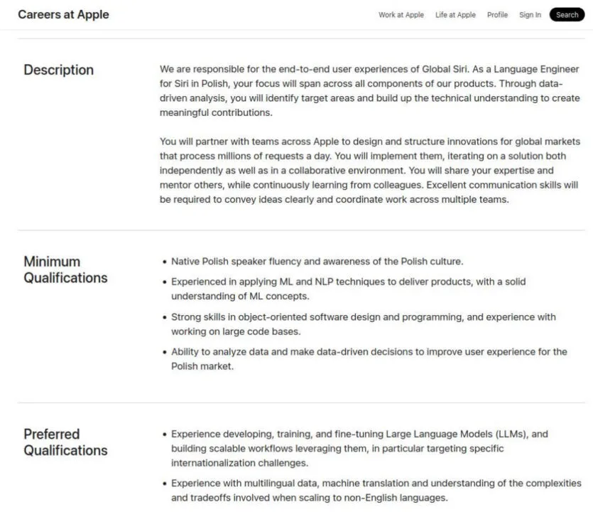 Apple oferuje pracę.