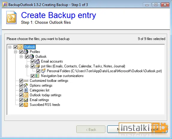 Okladka Backup Outlook