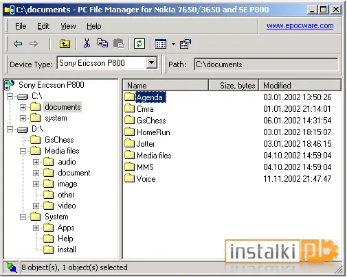 PC File Manager Sony Ericsson P9xx