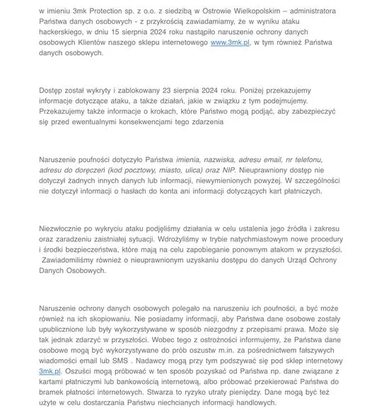 Wyciek z 3mk Protection
