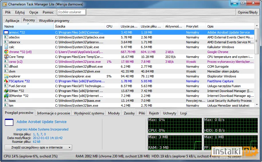 Okladka Chameleon Task Manager Lite