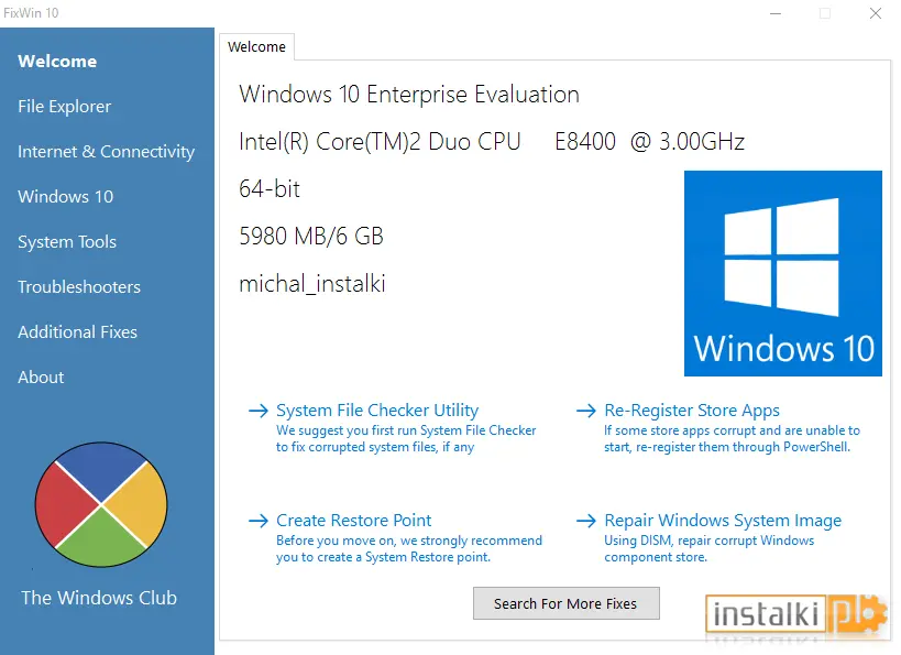 Okladka FixWin dla Windows 10