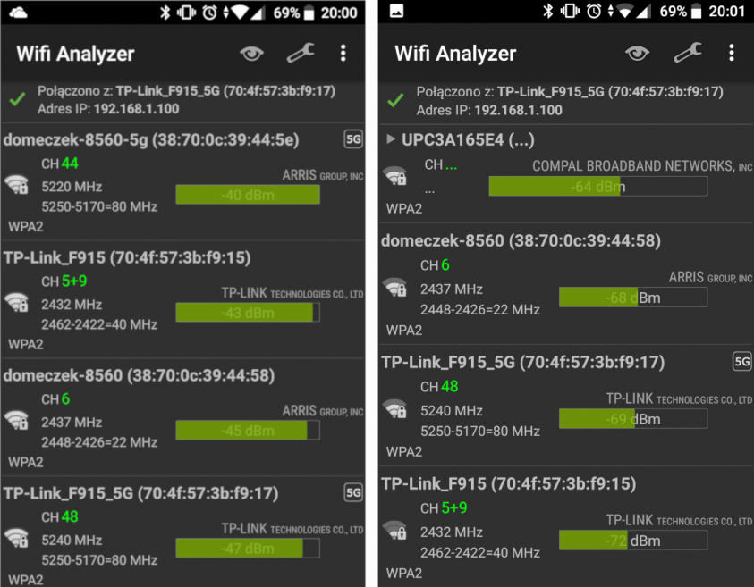 TP-Link MR400 5G Siła sygnału