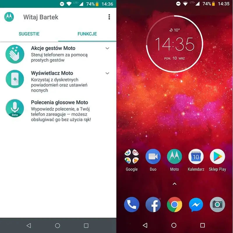 Aplikacja moto system