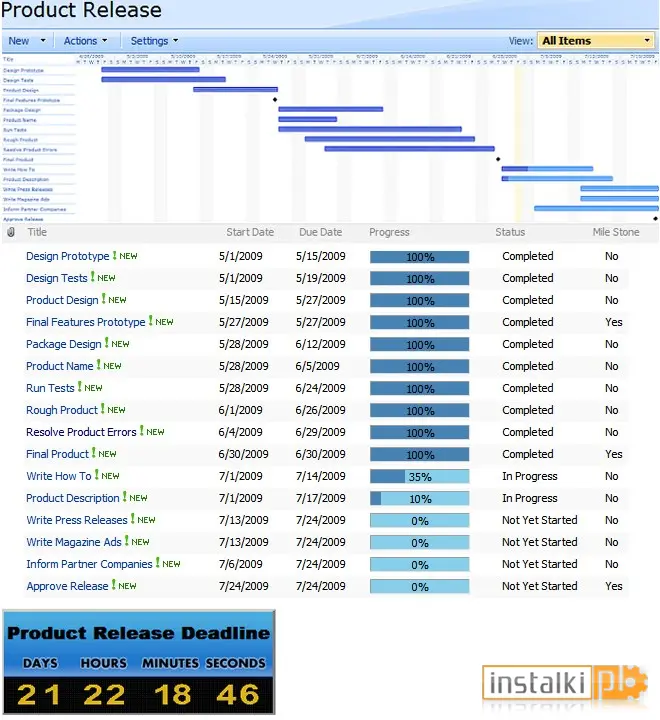 Okladka SharePoint Project Timer