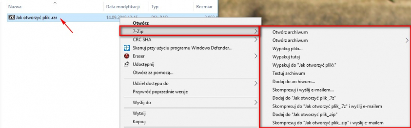 Jak otworzyć plik rar