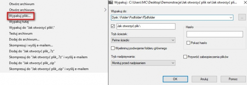 Jak otworzyć plik rar 3b
