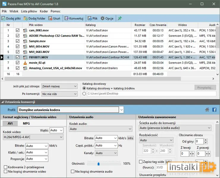 Okladka Pazera Free MOV to AVI Converter