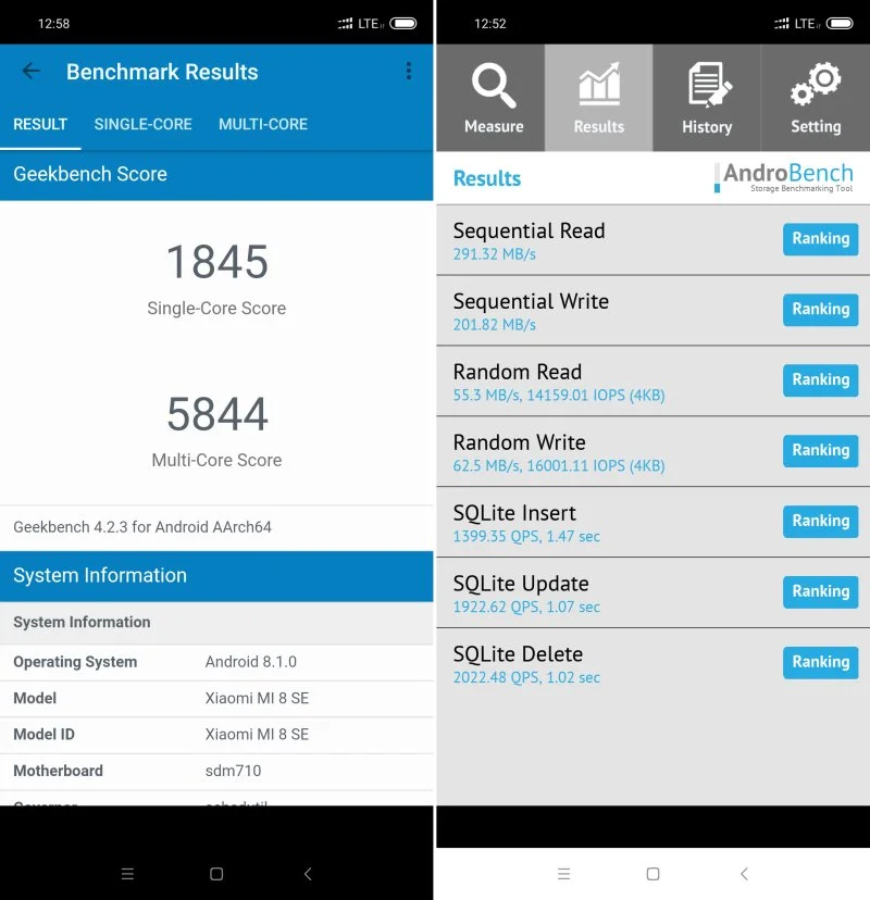 MI 8 SE benchmark scr