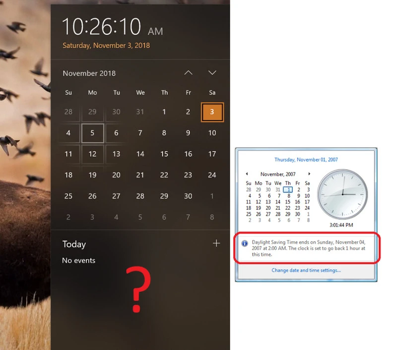 Windows Zmiana czasu