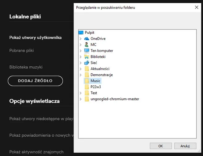 spotify pliki lokalne