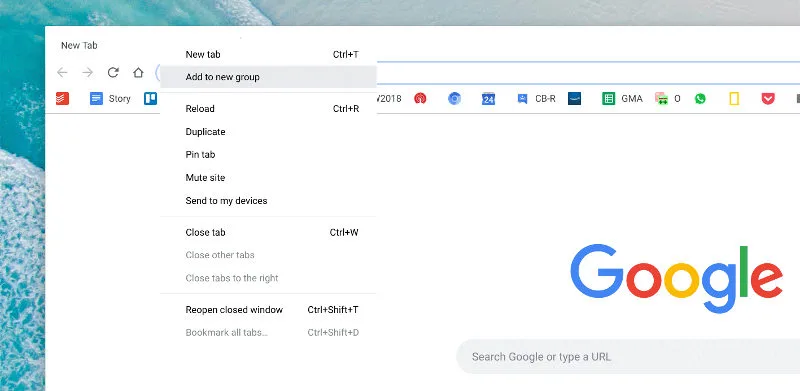 chrome tab group