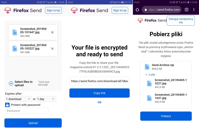 Firefox Send scr 1