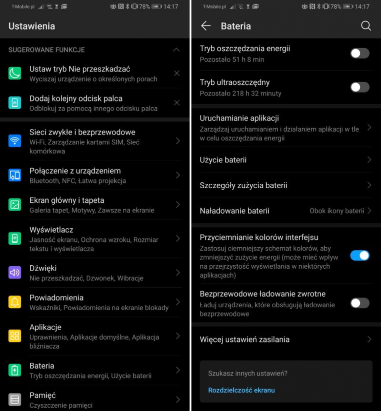Screenshot tryb ciemny