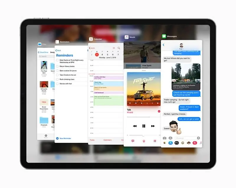 iPadOS split view