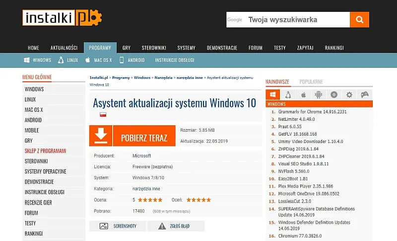 Windows 10 May 2019 update jak pobrać 2
