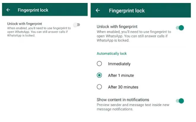 whatsapp android odcisk