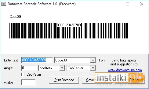 Okladka Dataware Barcode Software
