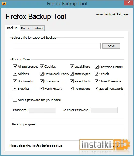 Okladka Firefox Backup Tool