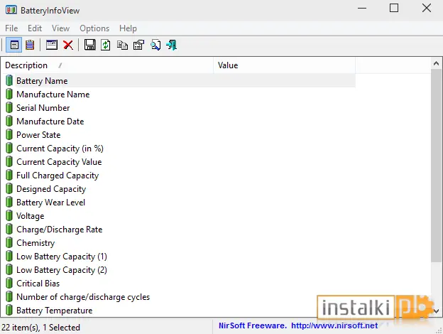 Okladka BatteryInfoView