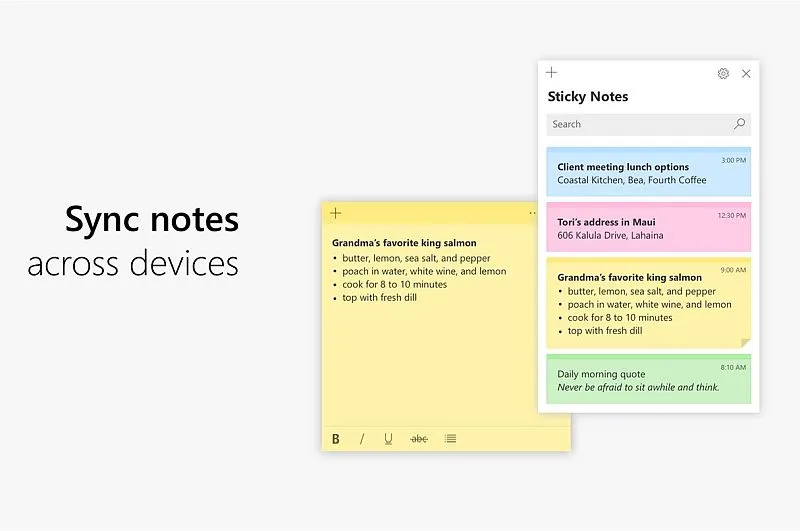 microsoft sticky notes memo 1