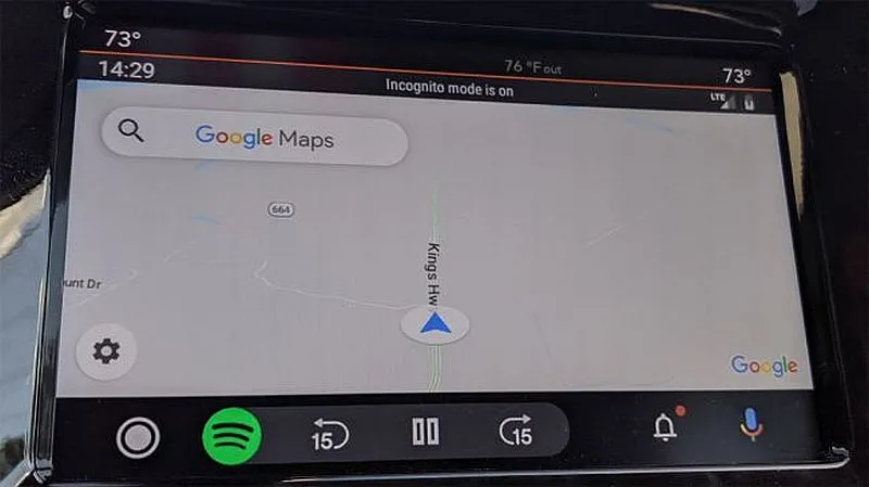 Android auto tryb incognito