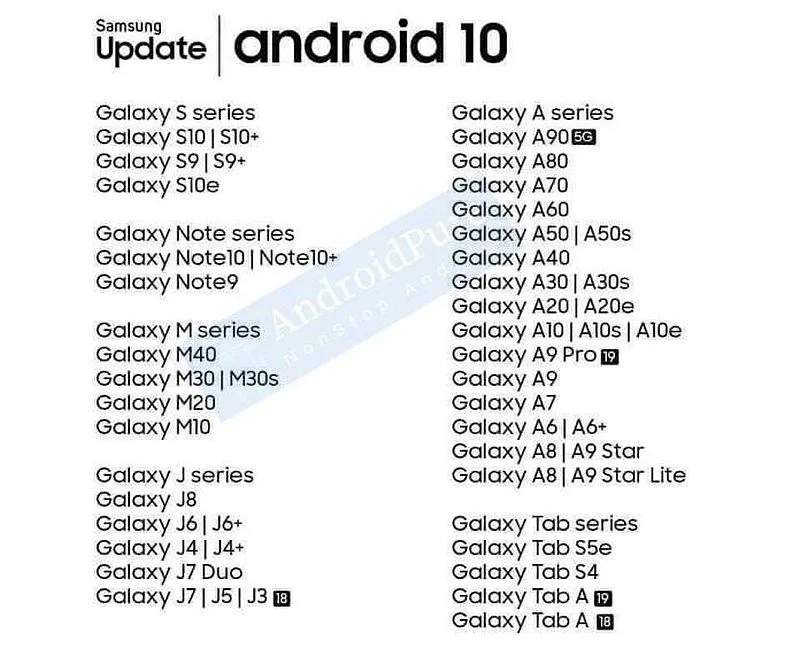 samsung android 10