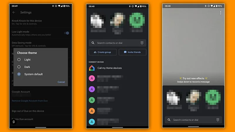 google duo ciemny motyw